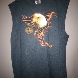 Men's DARK GRAY HD MOTORCYCLE SLEEVELESS t shirt size xl